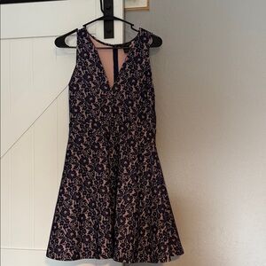 Aqua Black and Pink Lace Mini Dress